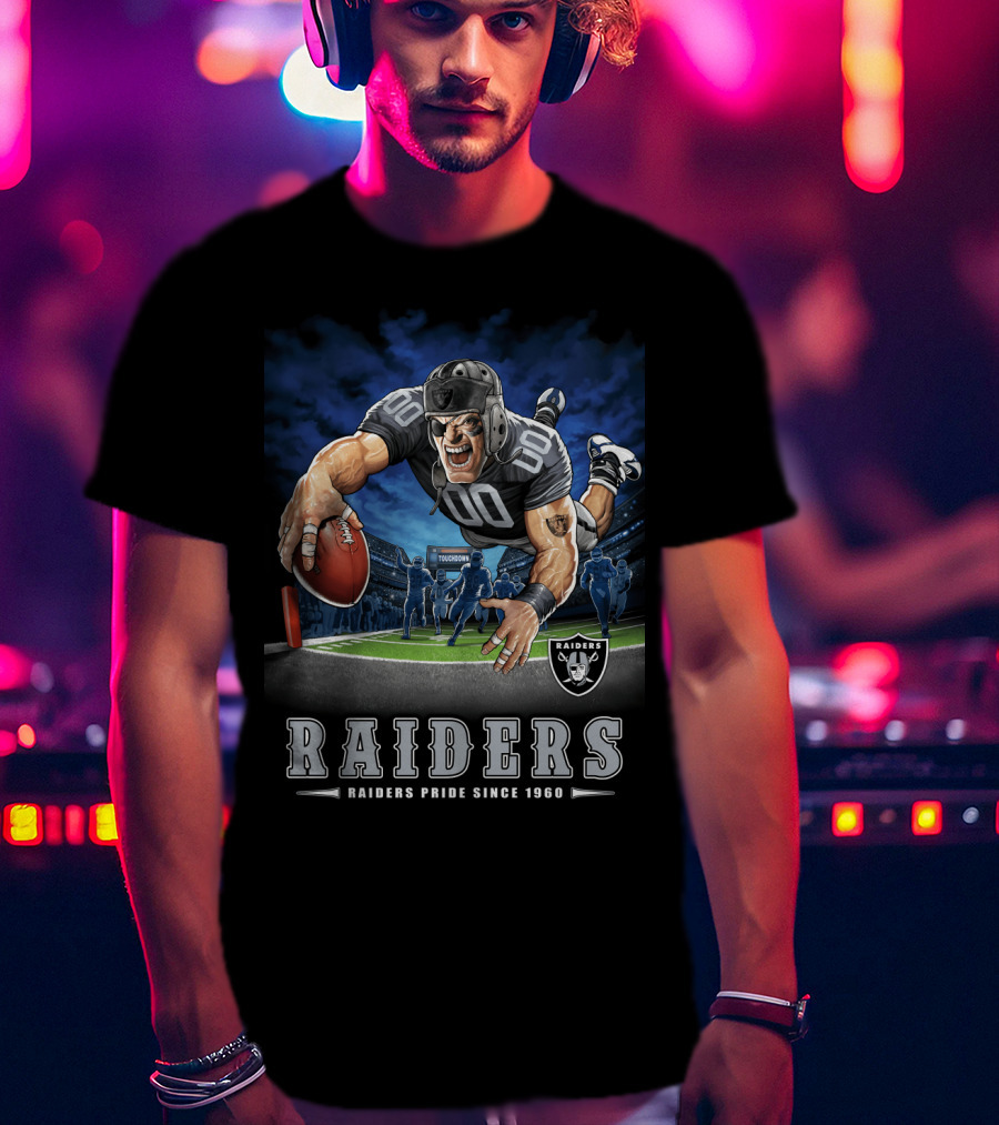 Raiders Pride Since 1960 Touchdown Football Player Raiders T-Shirt