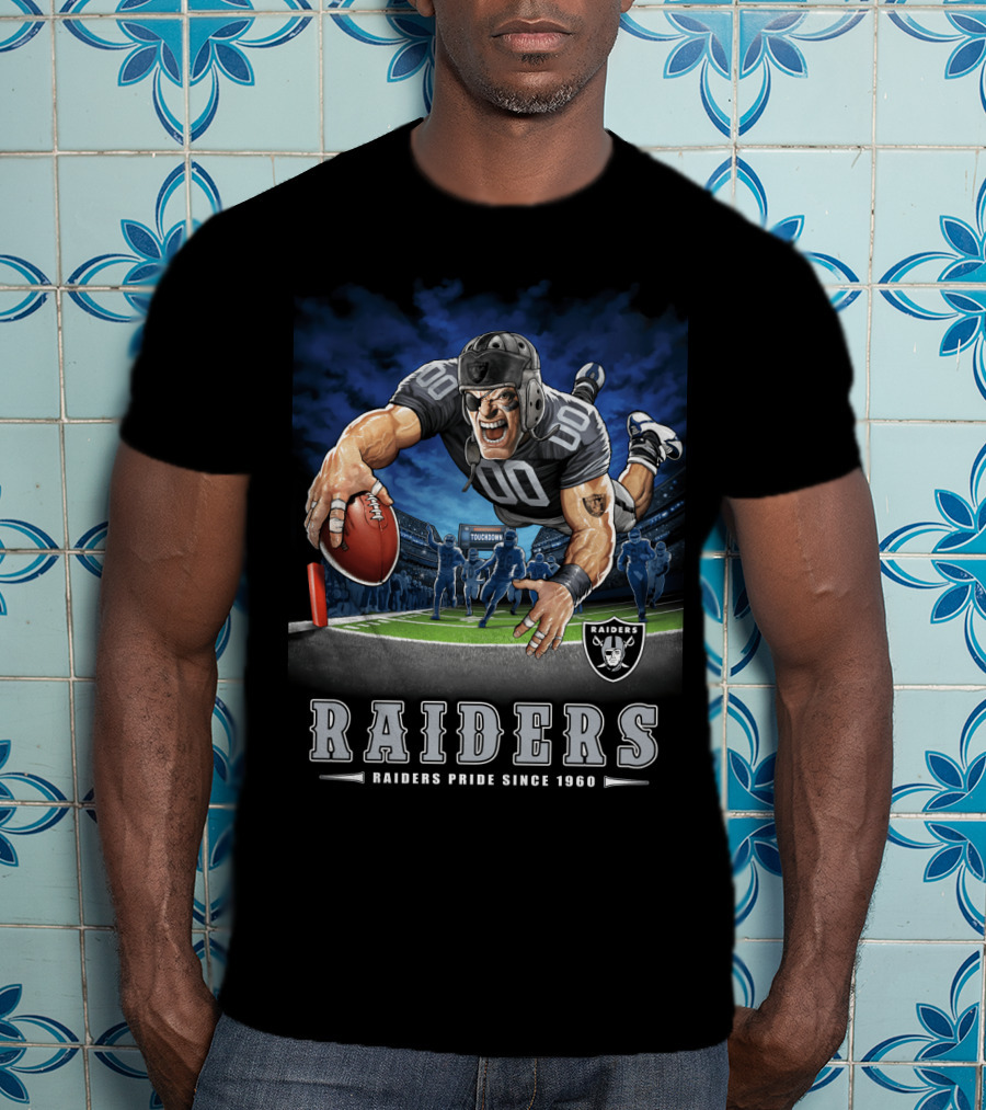 Raiders Pride Since 1960 Touchdown Football Player Raiders T-Shirt