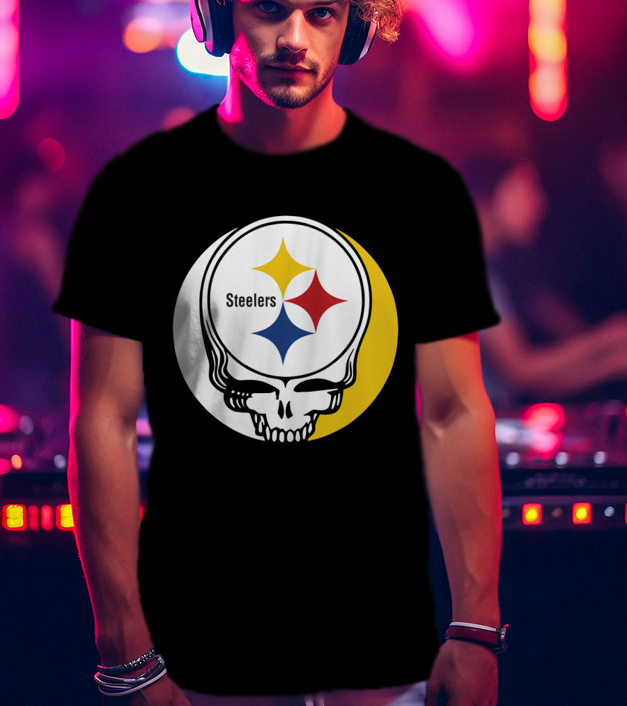 GRATEFUL DEAD Steelers Skull With Team T-Shirt