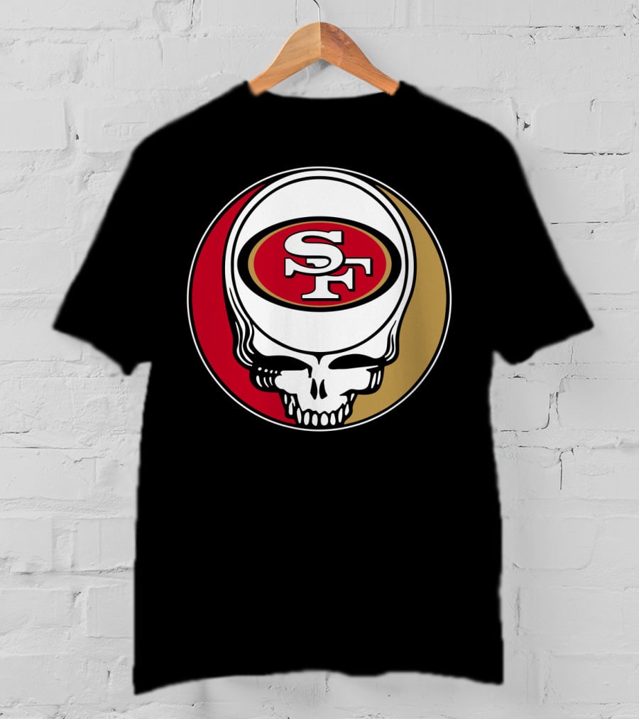 Grateful Dead San Francisco 49ers Skull Logo Combination T-Shirt