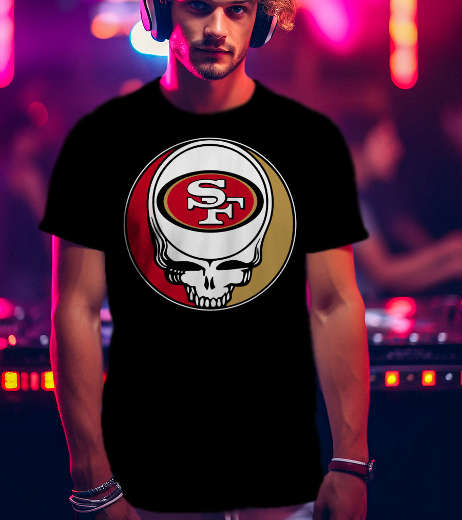 Grateful Dead San Francisco 49ers Skull Logo Combination T-Shirt