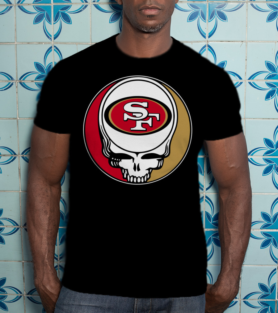Grateful Dead San Francisco 49ers Skull Logo Combination T-Shirt