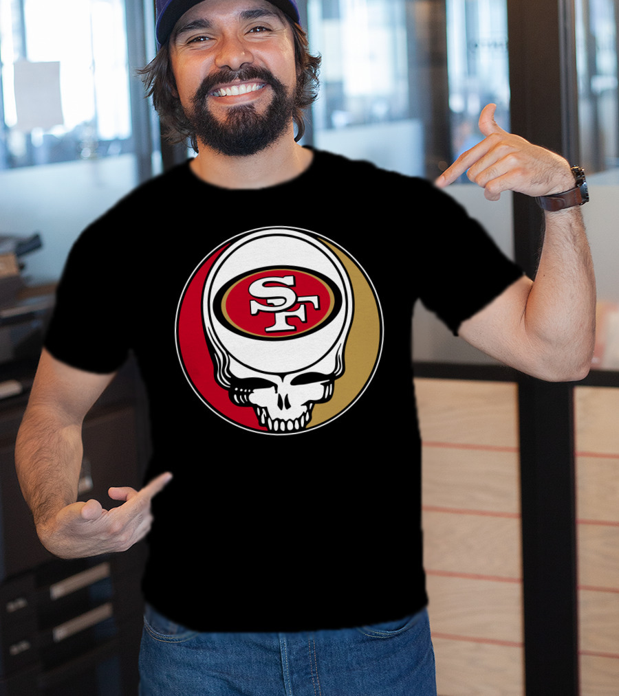 Grateful Dead San Francisco 49ers Skull Logo Combination T-Shirt
