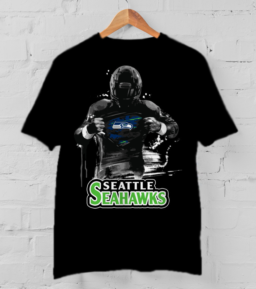 Seattle Seahawks Football Fan Heroic Logo Reveal T-Shirt