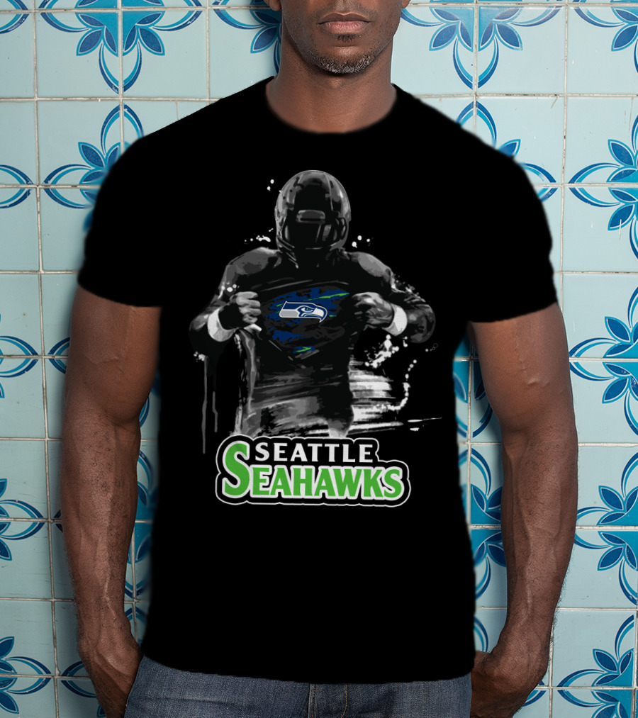 Seattle Seahawks Football Fan Heroic Logo Reveal T-Shirt