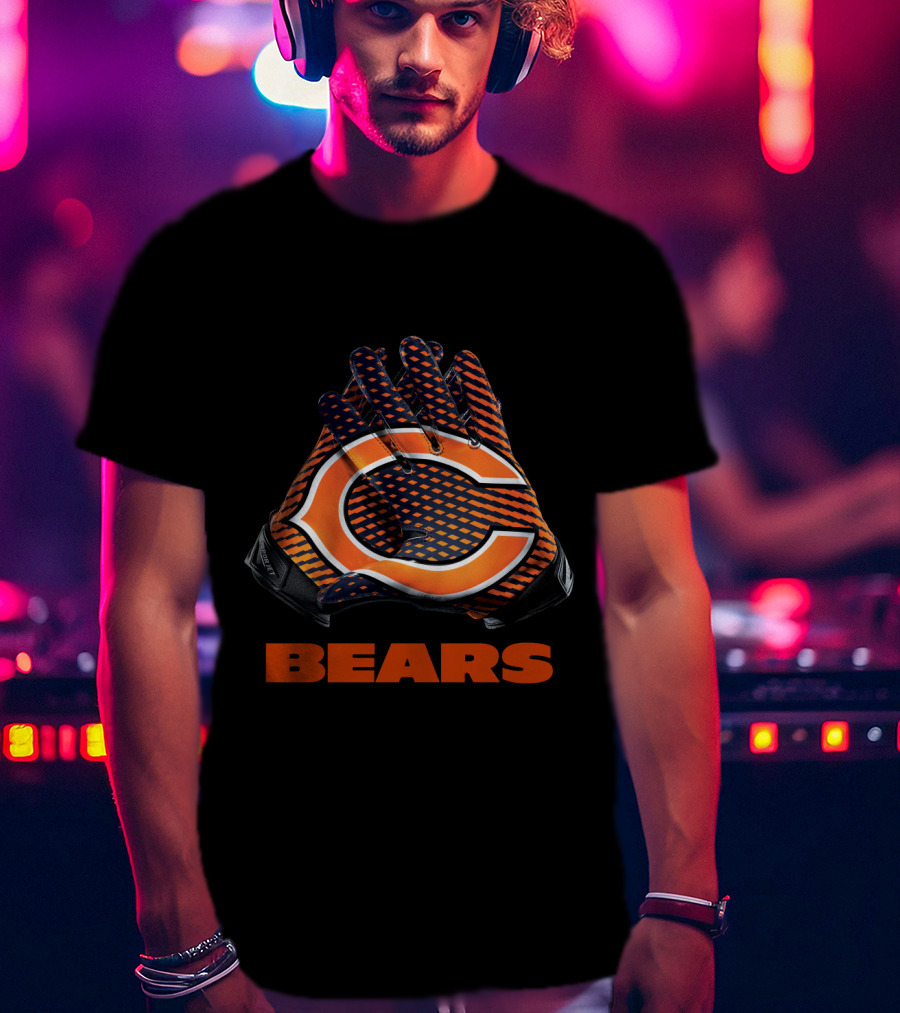 Chicago Bears C Logo Gloves Nfl Bears T-Shirt