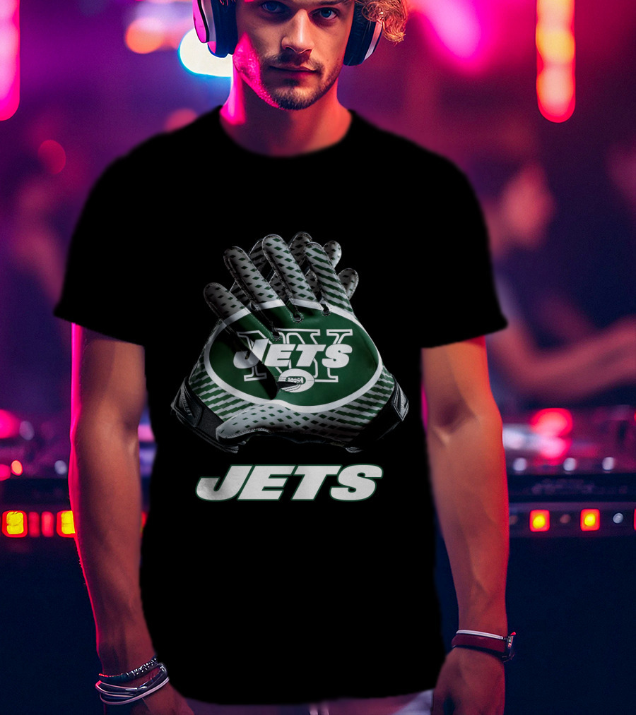 New York Jets Nfl Team Logo Gloves Jets T-Shirt