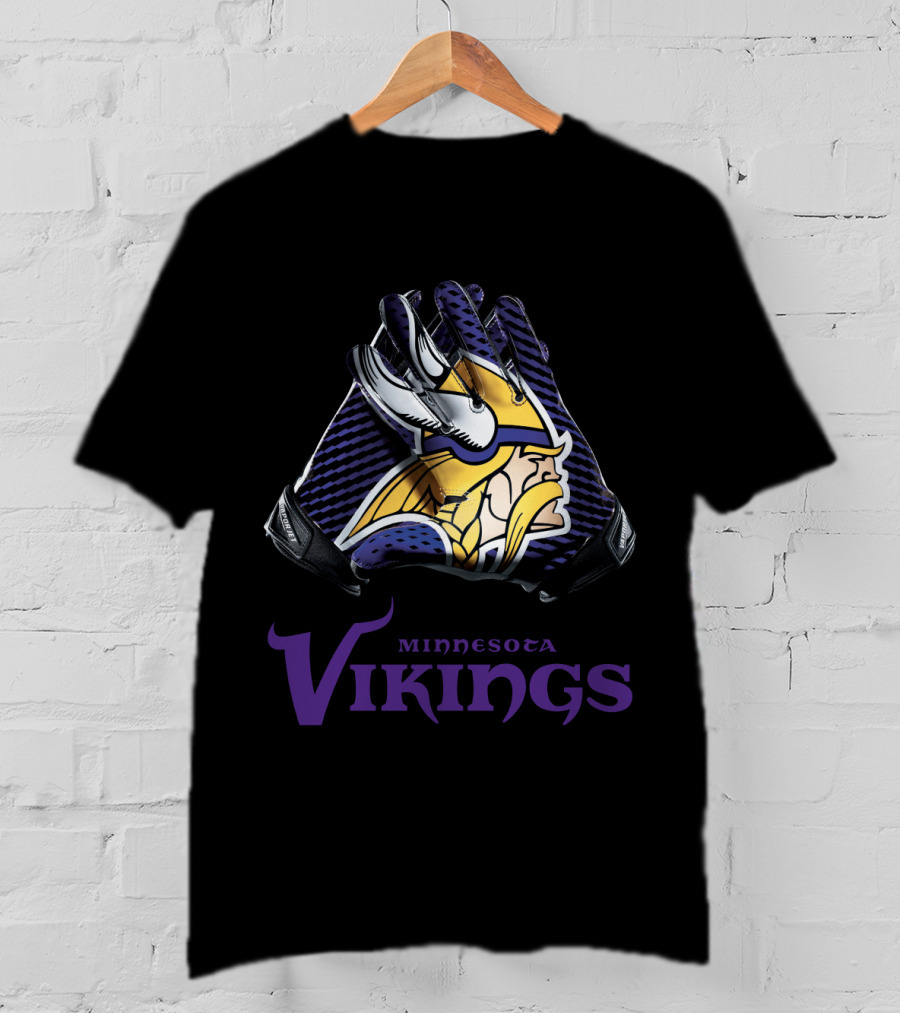 Minnesota Vikings Nfl Gloves Iconic Team T-Shirt