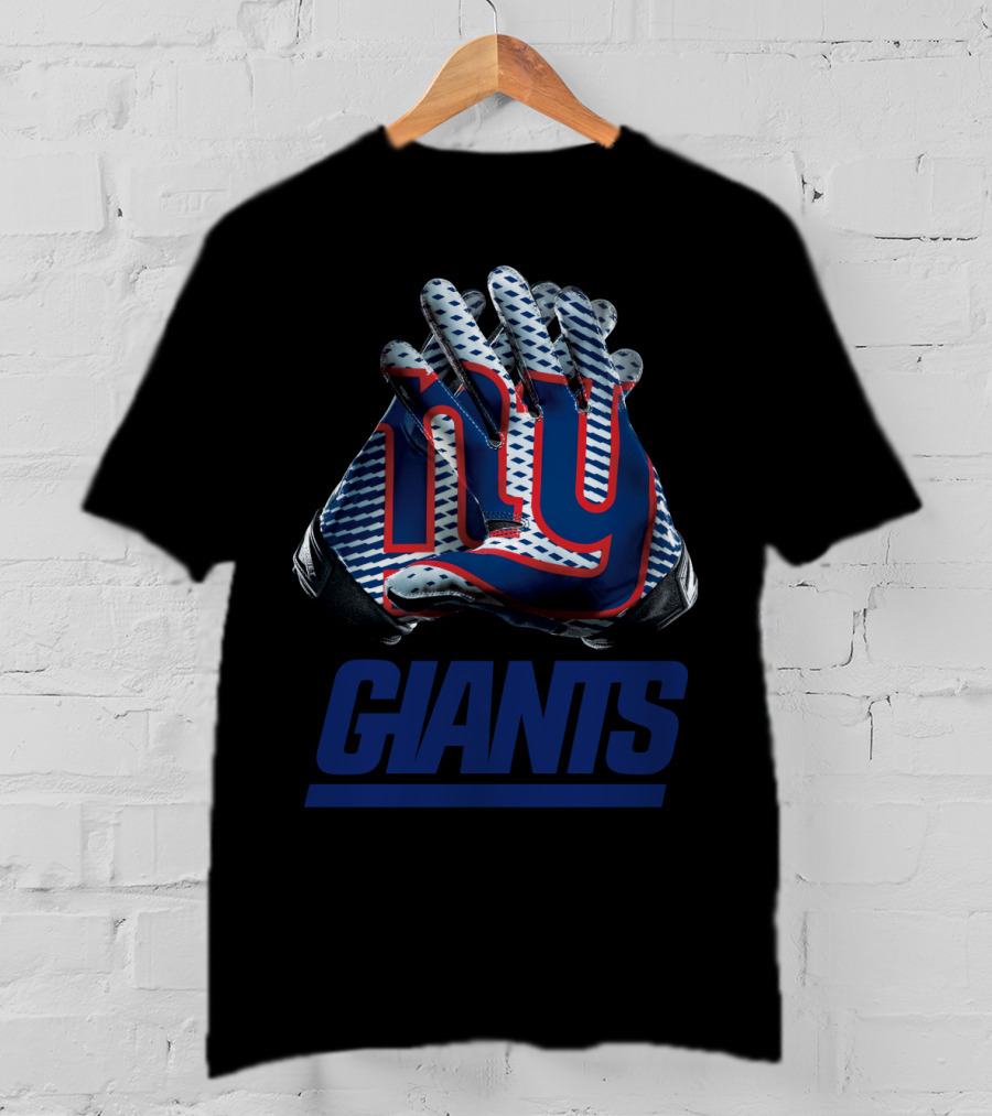 New York Giants Ny Logo Nfl Gloves T-Shirt