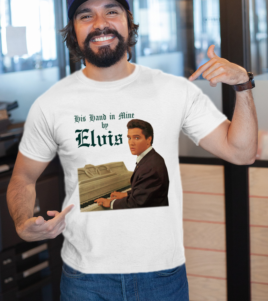 His Hand In Mine By Elvis At Piano T-Shirt