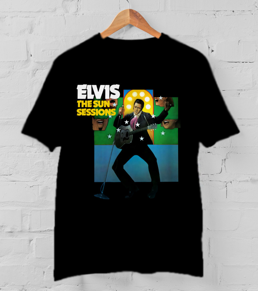 ELVIS The Sun Sessions Iconic Performance Imagery With Guitar And Microphone T-Shirt