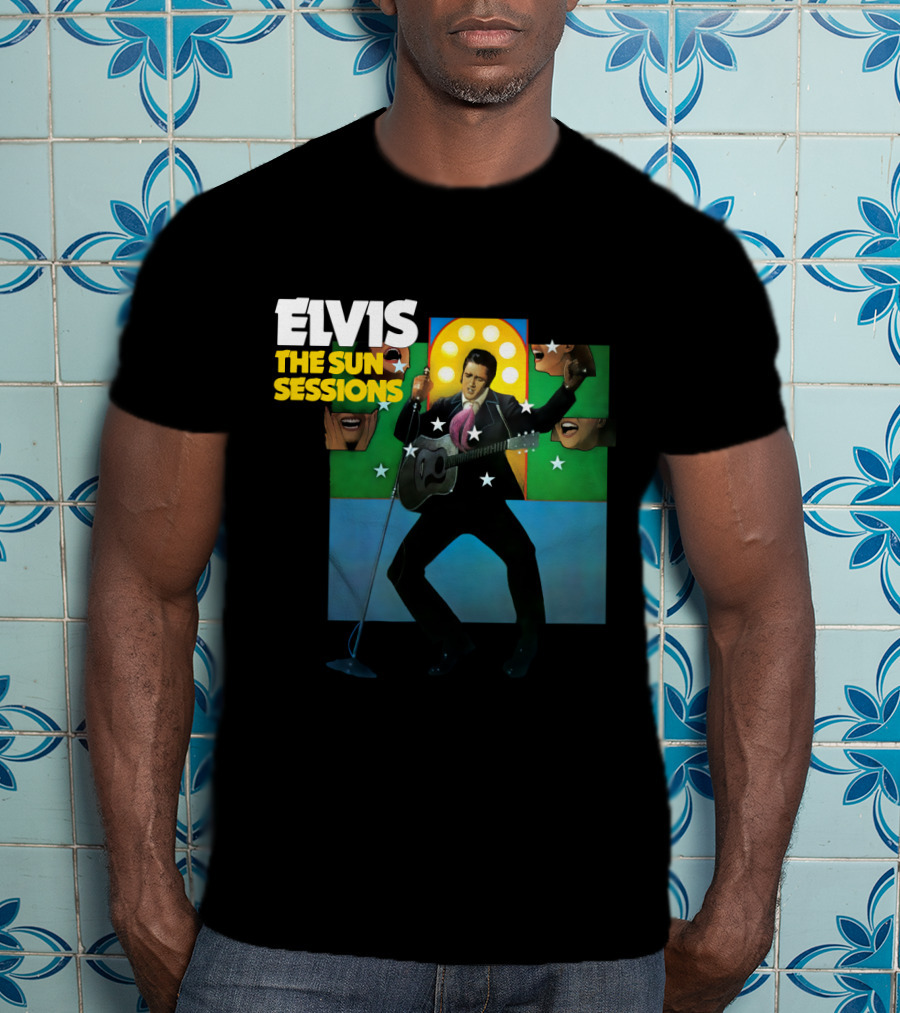 ELVIS The Sun Sessions Iconic Performance Imagery With Guitar And Microphone T-Shirt