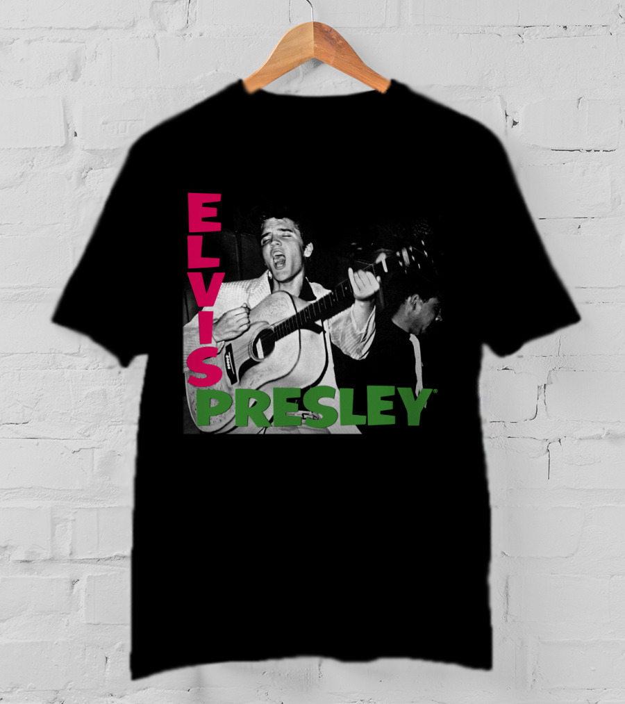 Elvis Presley Guitar Performance Iconic Vintage Image T-Shirt
