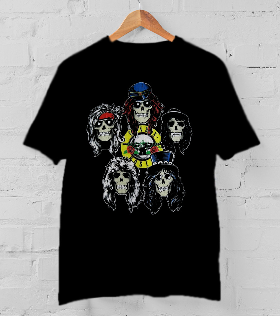 Guns N' Roses Skull Band Members Art T-Shirt