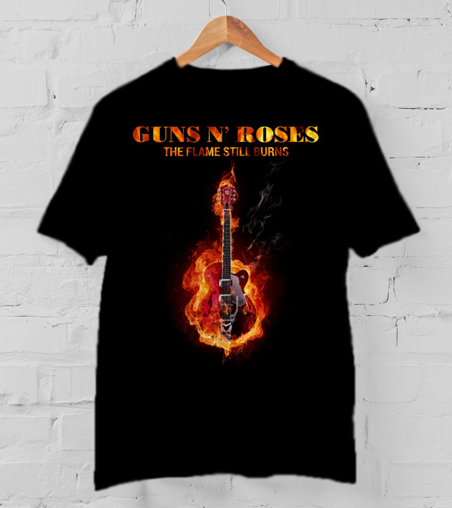 Guns N' Roses The Flame Still Burns Guitar Fire T-Shirt
