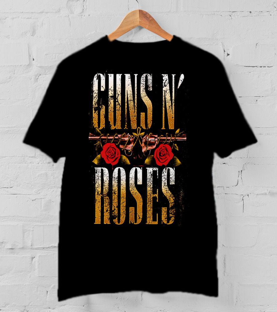 Guns N' Roses Dual Pistols With Red Roses T-Shirt