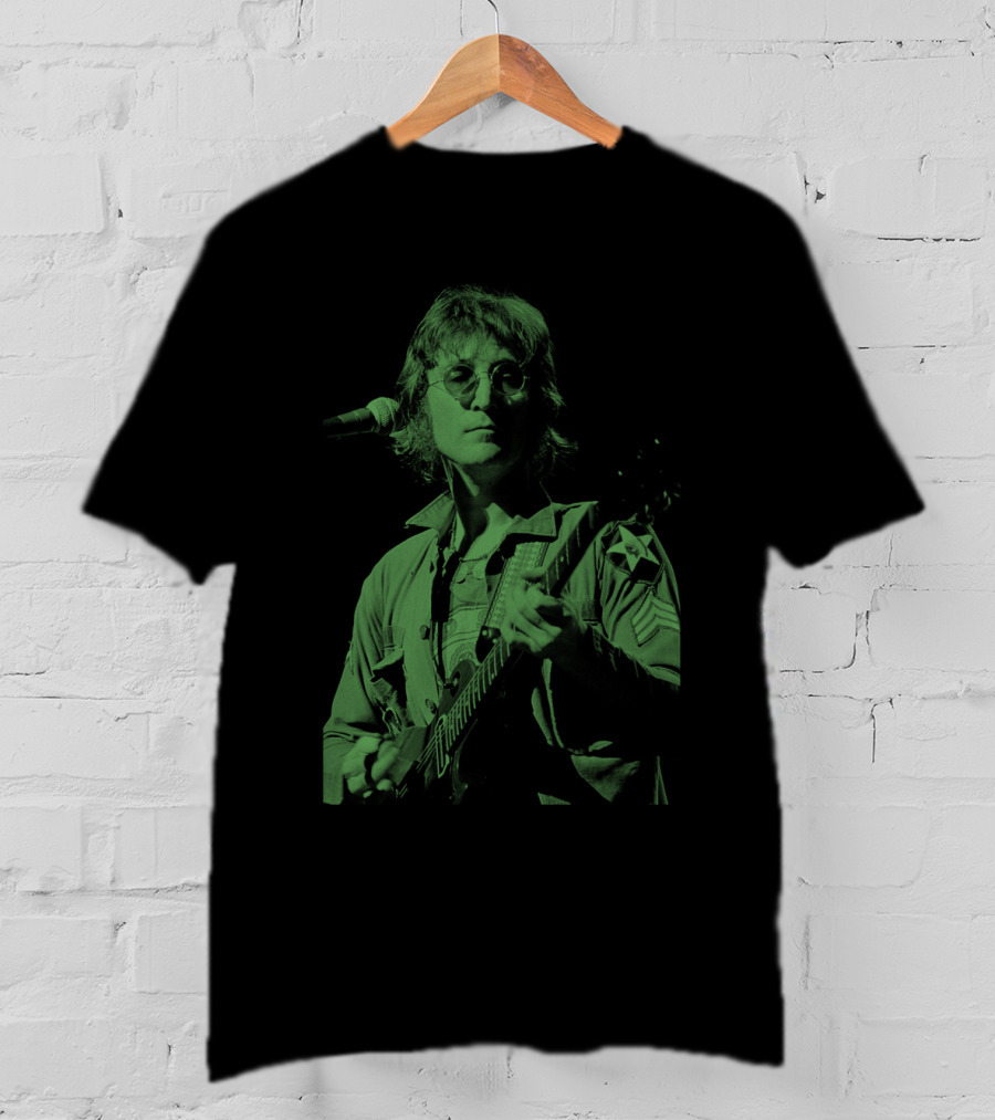 Jln 03 John Lennon Iconic Green Photograph T-Shirt