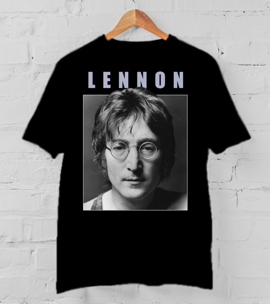 Lennon Black And White Portrait Photography T-Shirt
