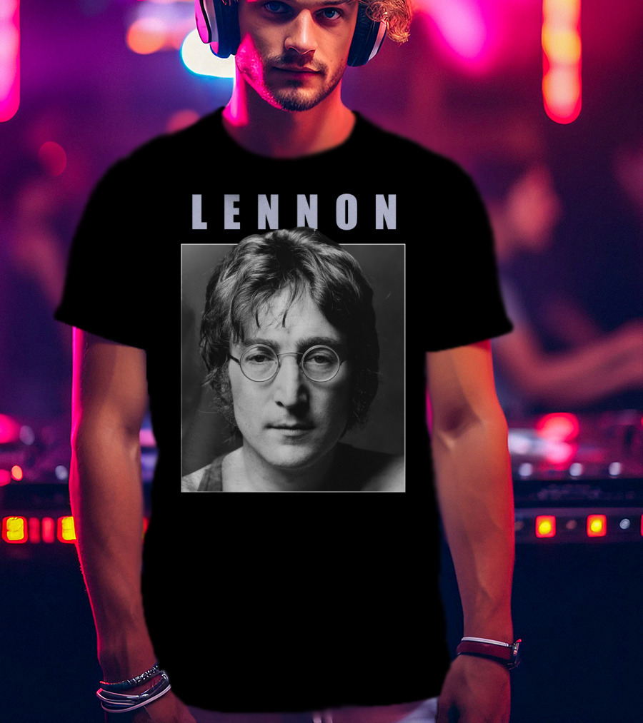 Lennon Black And White Portrait Photography T-Shirt