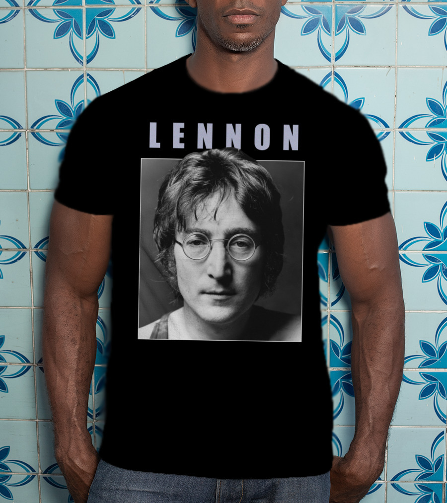 Lennon Black And White Portrait Photography T-Shirt