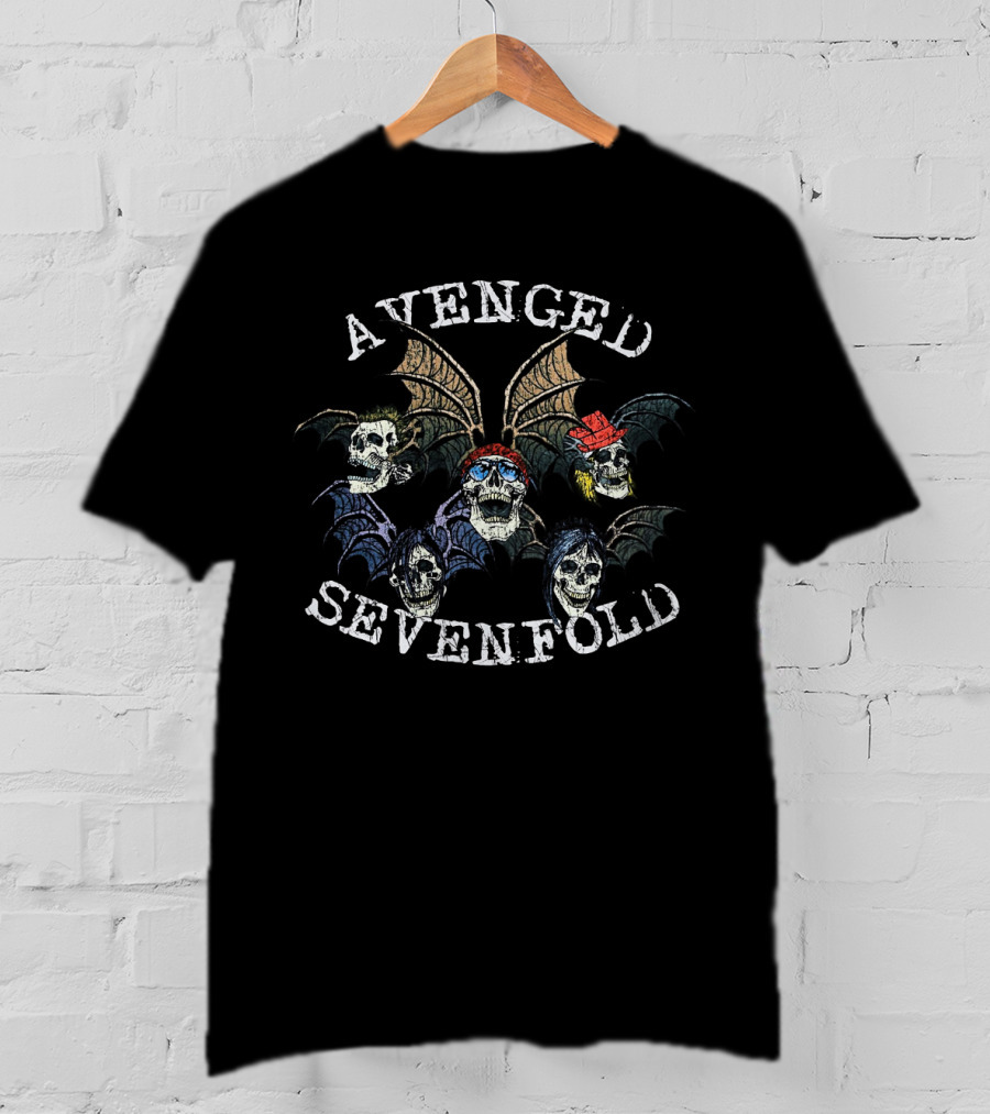 Avenged Sevenfold Skull Bat Wings Artwork T-Shirt