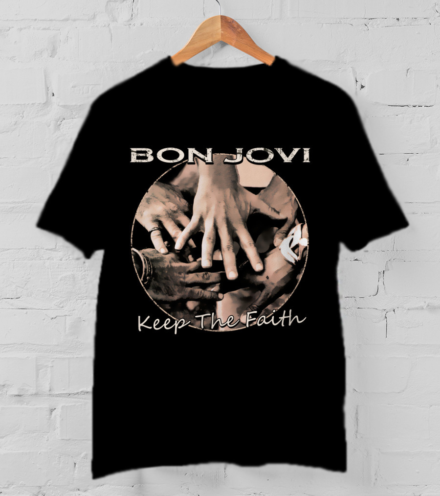 BON JOVI Keep The Faith Hands Circle T-Shirt