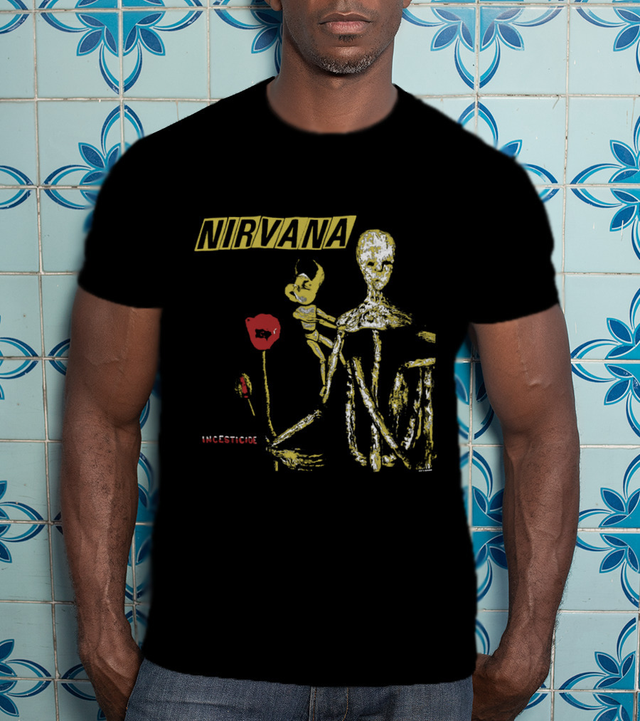 Nirvana Incesticide Skeleton And Flower T-Shirt