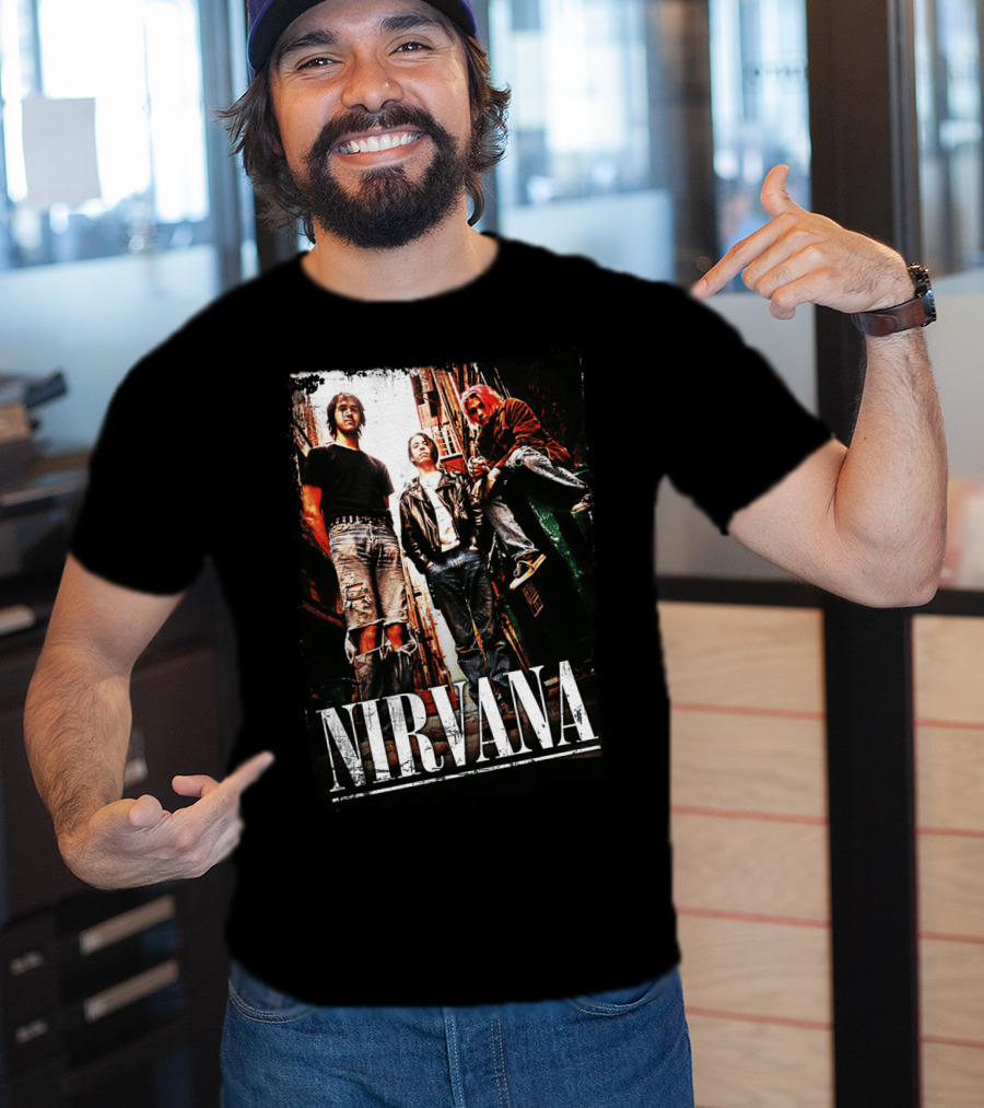 Nirvana Nvn 14 Grunge Band Photo T-Shirt