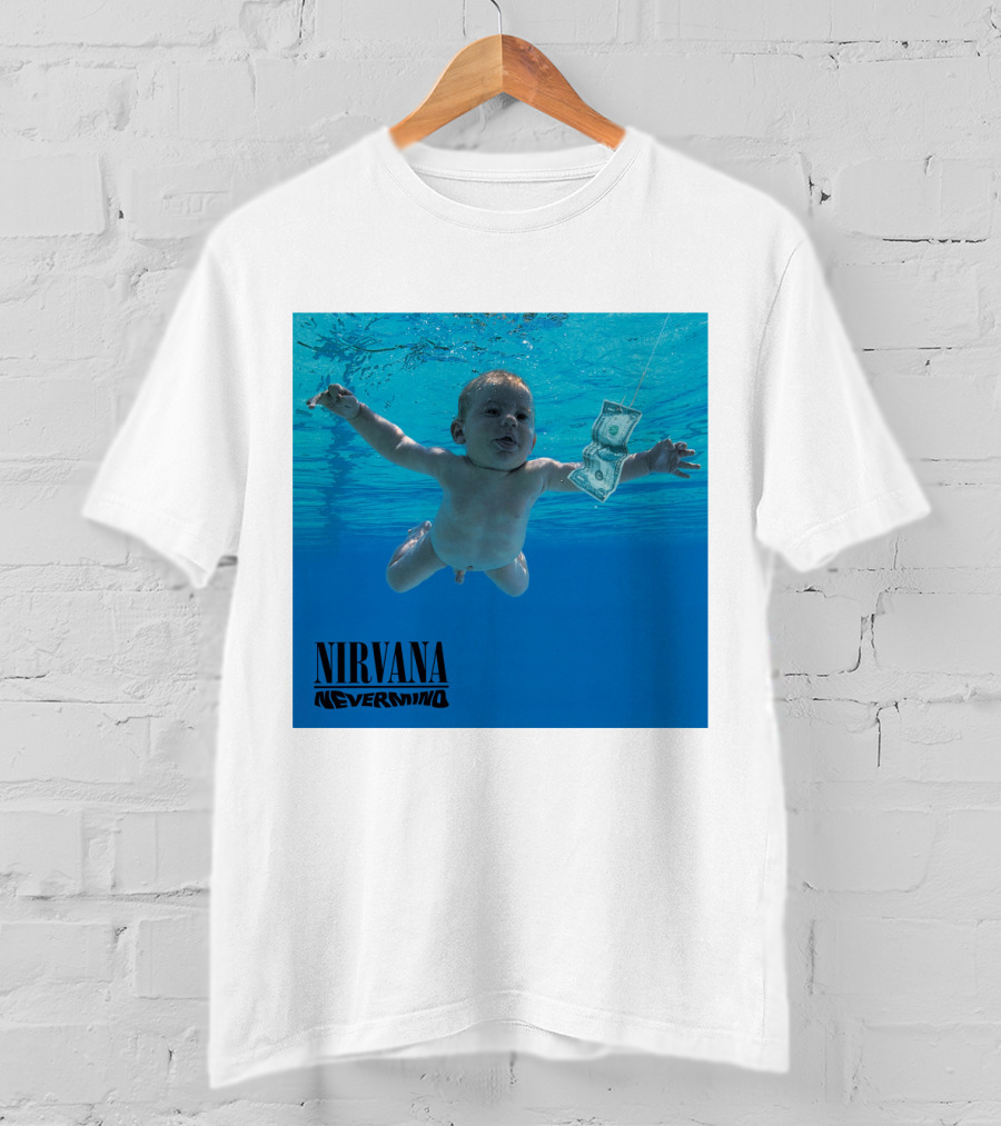 Nirvana Nevermind Album Cover Baby In Pool With Dollar Bill T-Shirt
