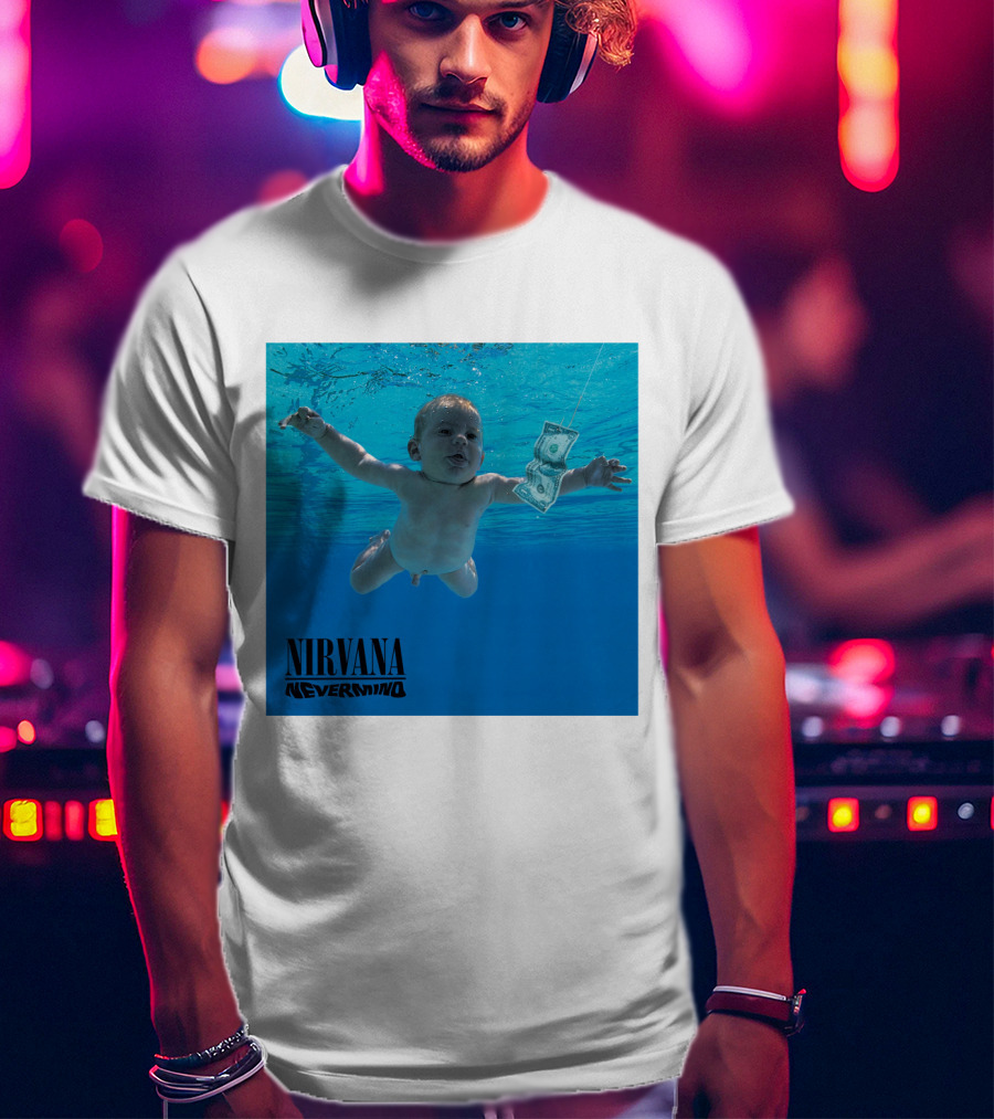 Nirvana Nevermind Album Cover Baby In Pool With Dollar Bill T-Shirt