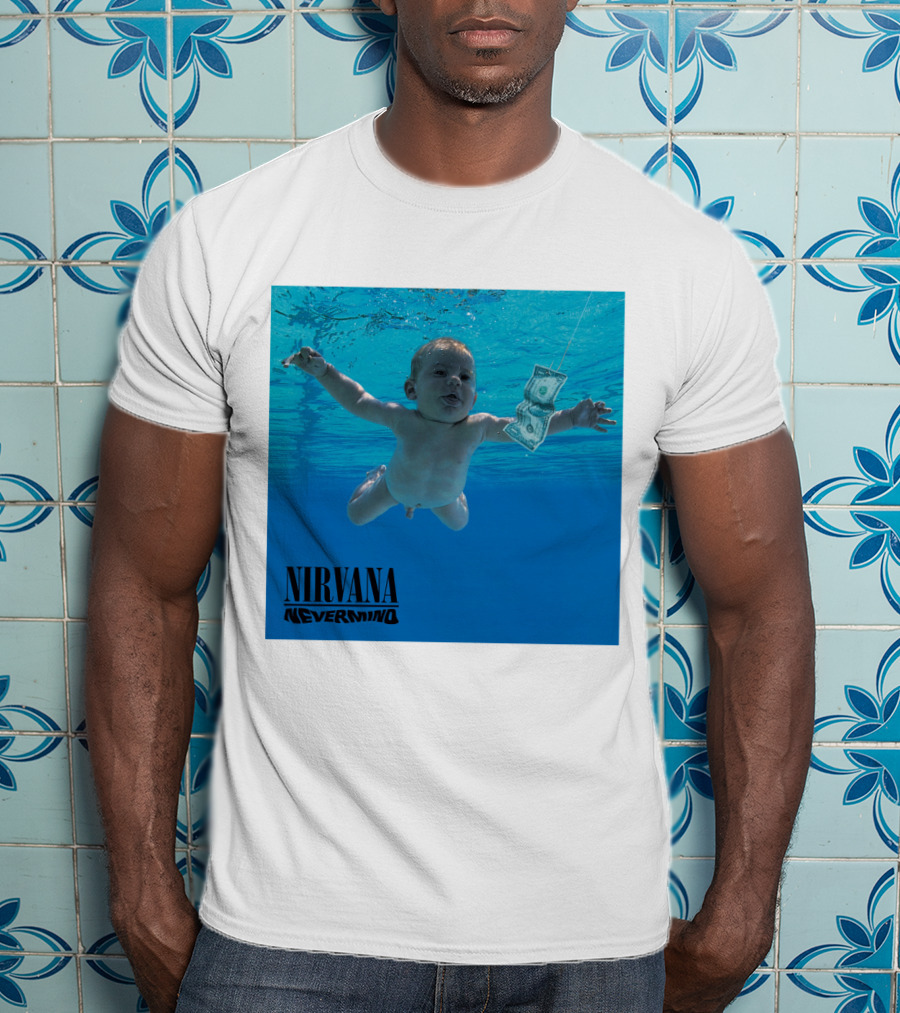 Nirvana Nevermind Album Cover Baby In Pool With Dollar Bill T-Shirt