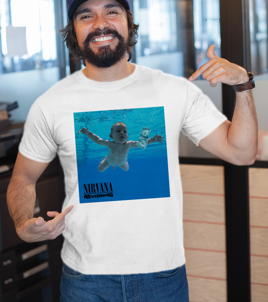 Nirvana Nevermind Album Cover Baby In Pool With Dollar Bill T-Shirt