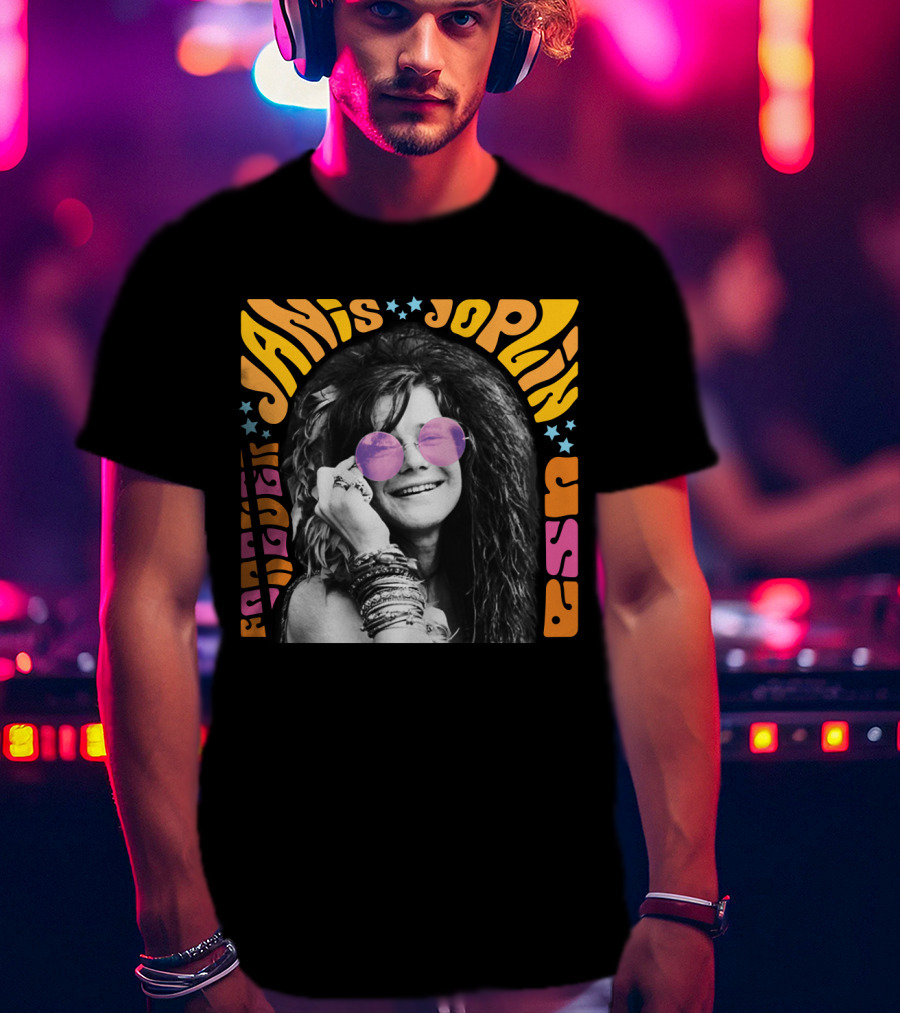 Janis Joplin Forever USA JNJL 09 Postage Stamp T-Shirt