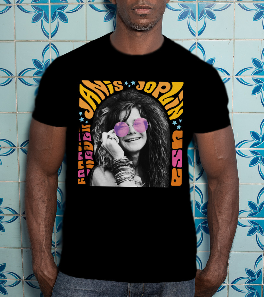 Janis Joplin Forever USA JNJL 09 Postage Stamp T-Shirt