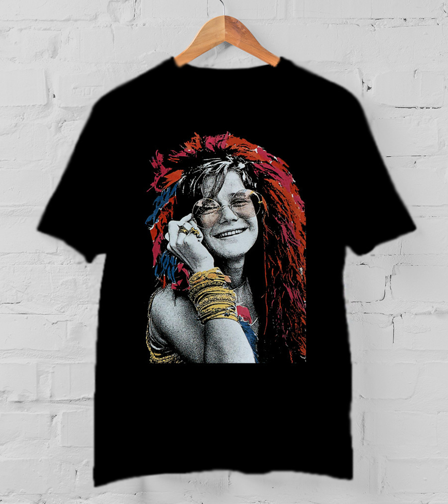 Jnjl 10 Iconic Smiling Portrait With Colorful Hair And Sunglasses T-Shirt