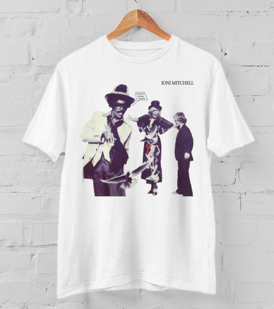 Joni Mitchell Don Juan's Reckless Daughter Album Cover Imagery With Figures And Birds T-Shirt