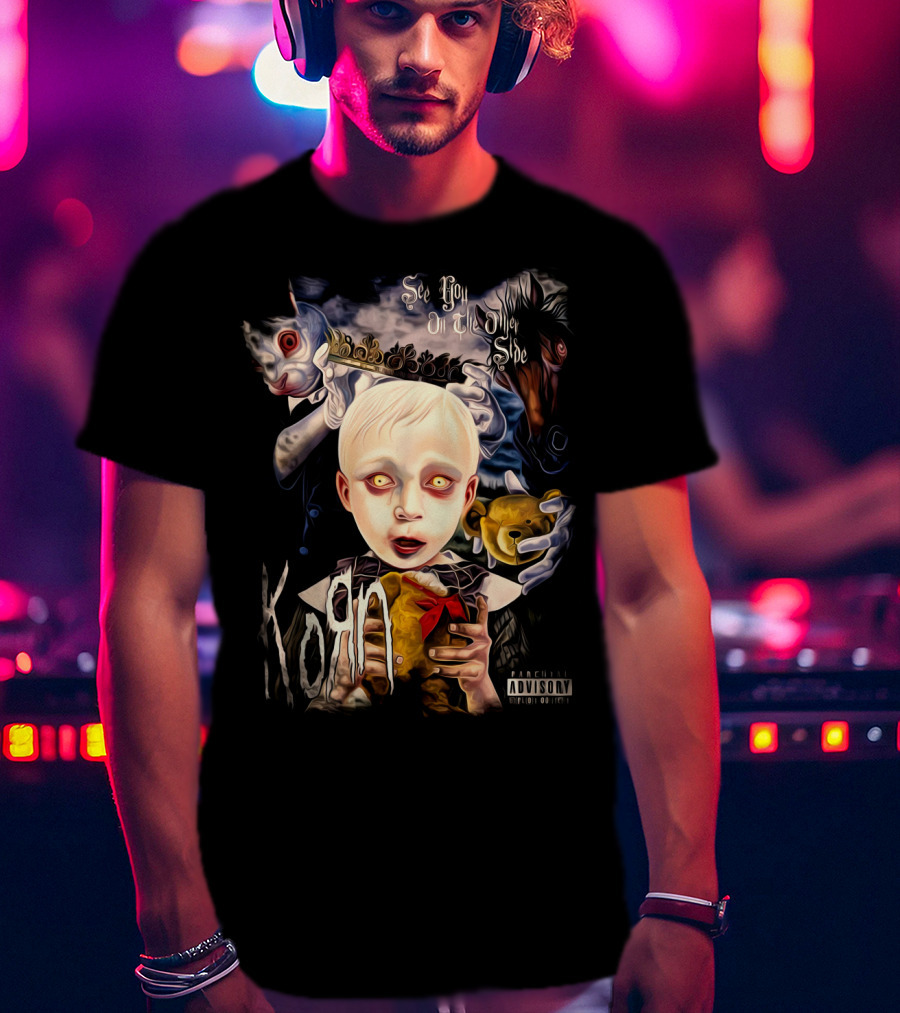 KORN See You On The Other Side Creepy Child And Doll With Clown Faces T-Shirt