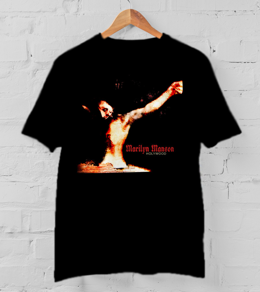 Marilyn Manson Holywood Crucifixion Imagery With MMS 04 Elements T-Shirt
