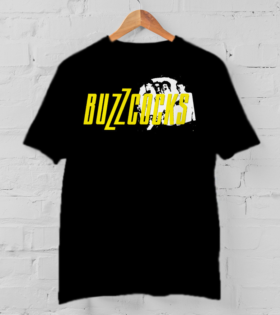 BUZZCOCKS Yellow Logo With Band Photo T-Shirt