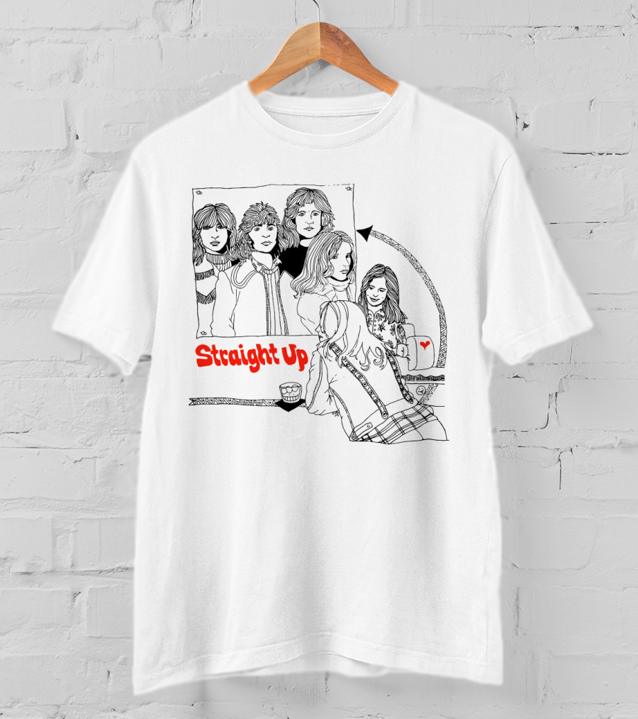 Straight Up Mirror Reflection With Heart And Band T-Shirt