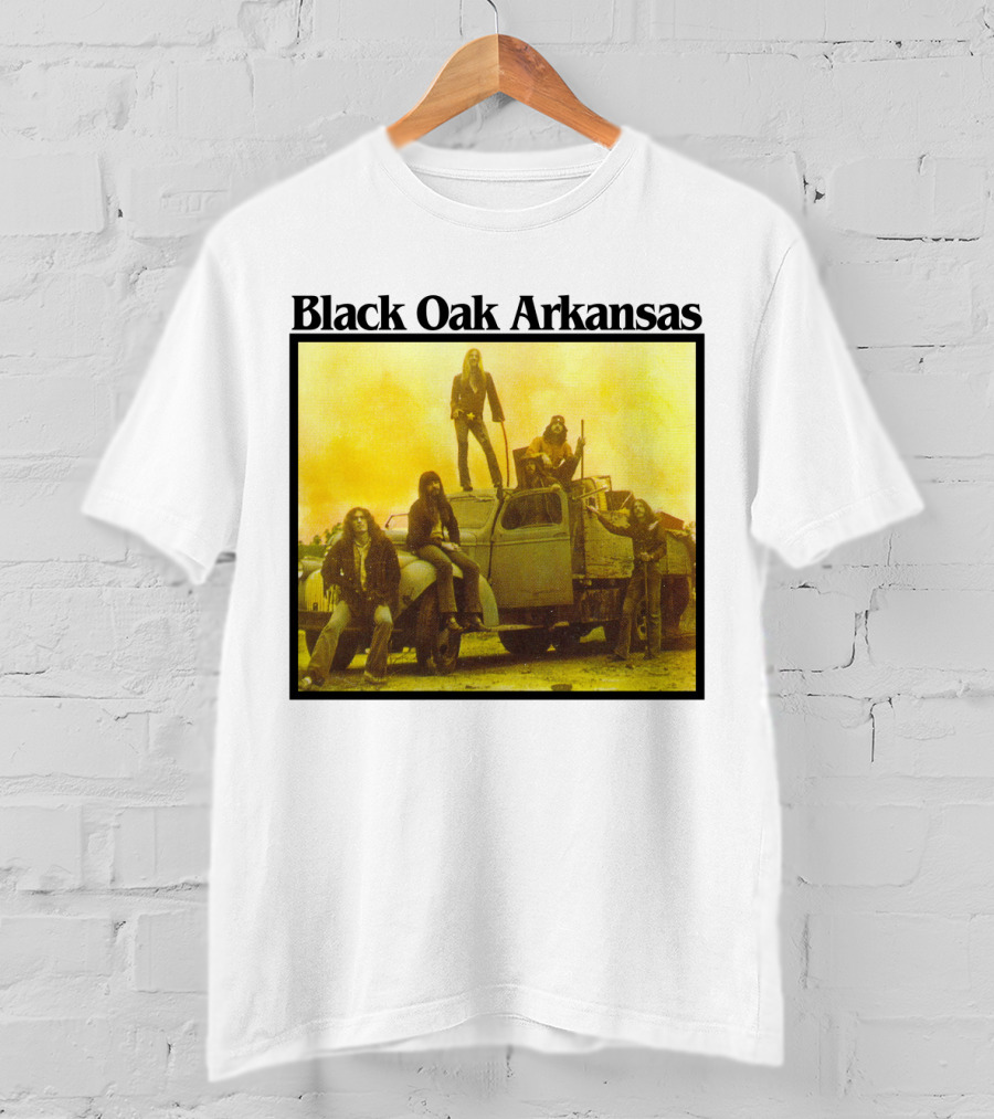 Black Oak Arkansas Band Vintage Yellow Truck Scene T-Shirt