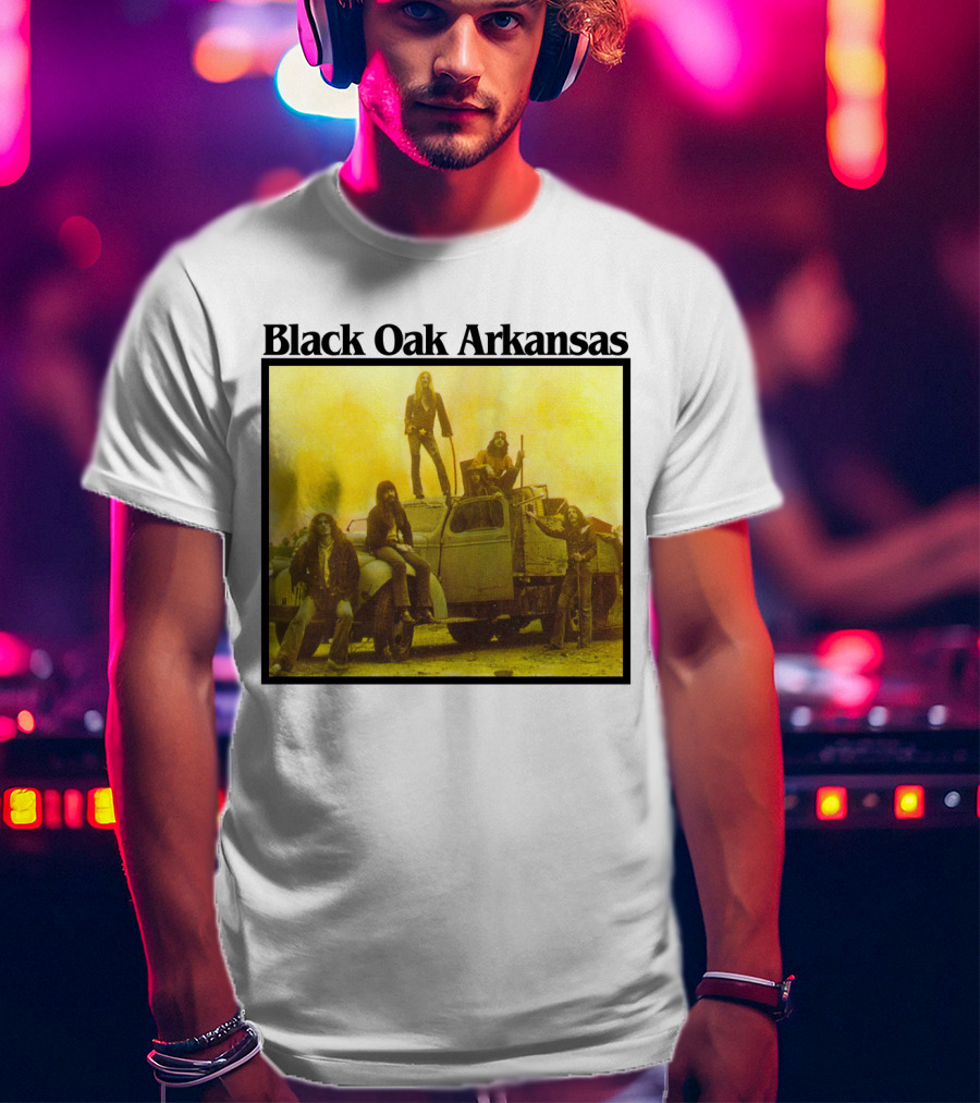 Black Oak Arkansas Band Vintage Yellow Truck Scene T-Shirt