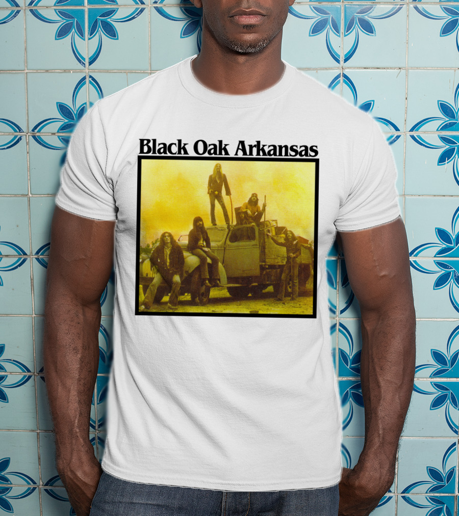 Black Oak Arkansas Band Vintage Yellow Truck Scene T-Shirt