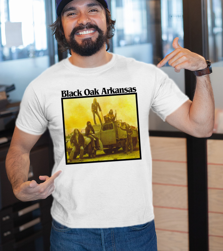 Black Oak Arkansas Band Vintage Yellow Truck Scene T-Shirt