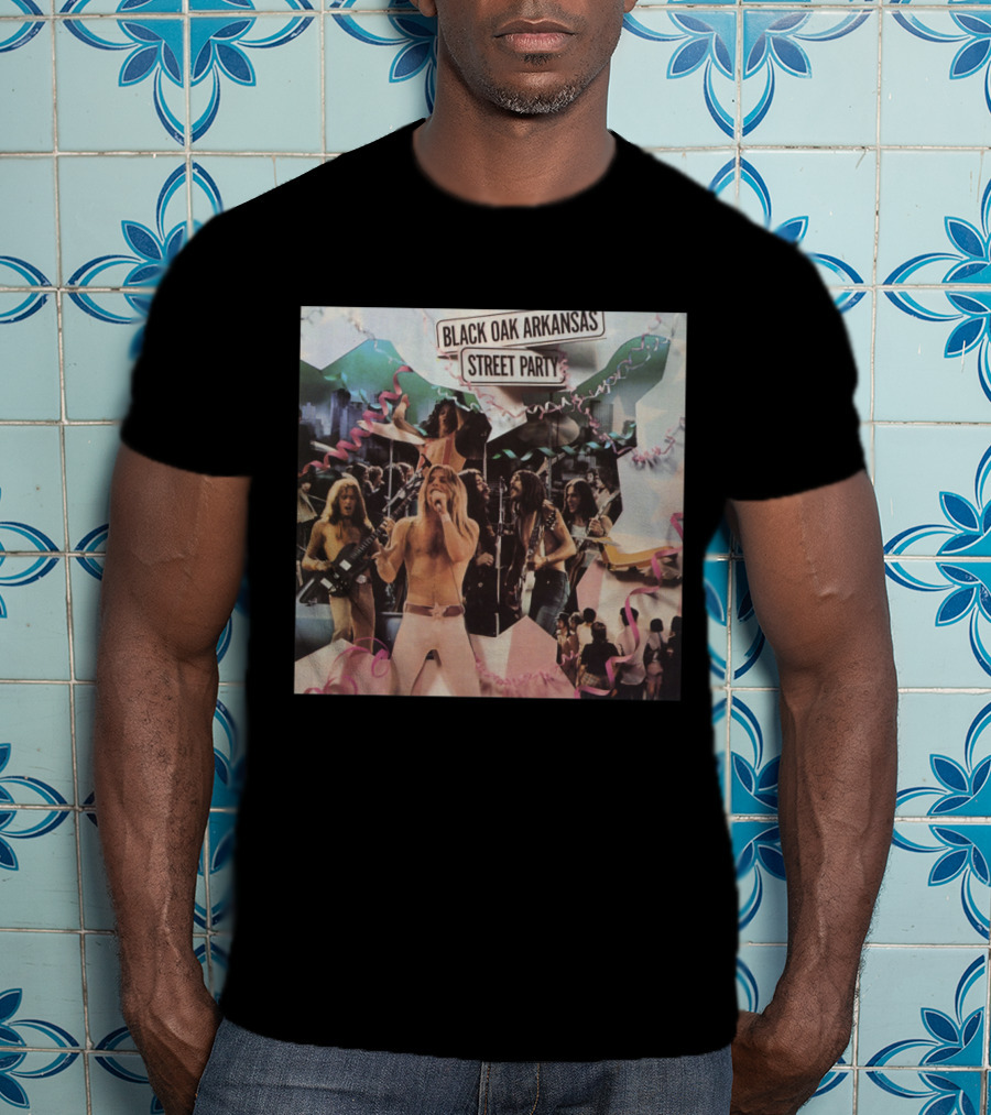 Black Oak Arkansas Street Party Live Performance Collage T-Shirt