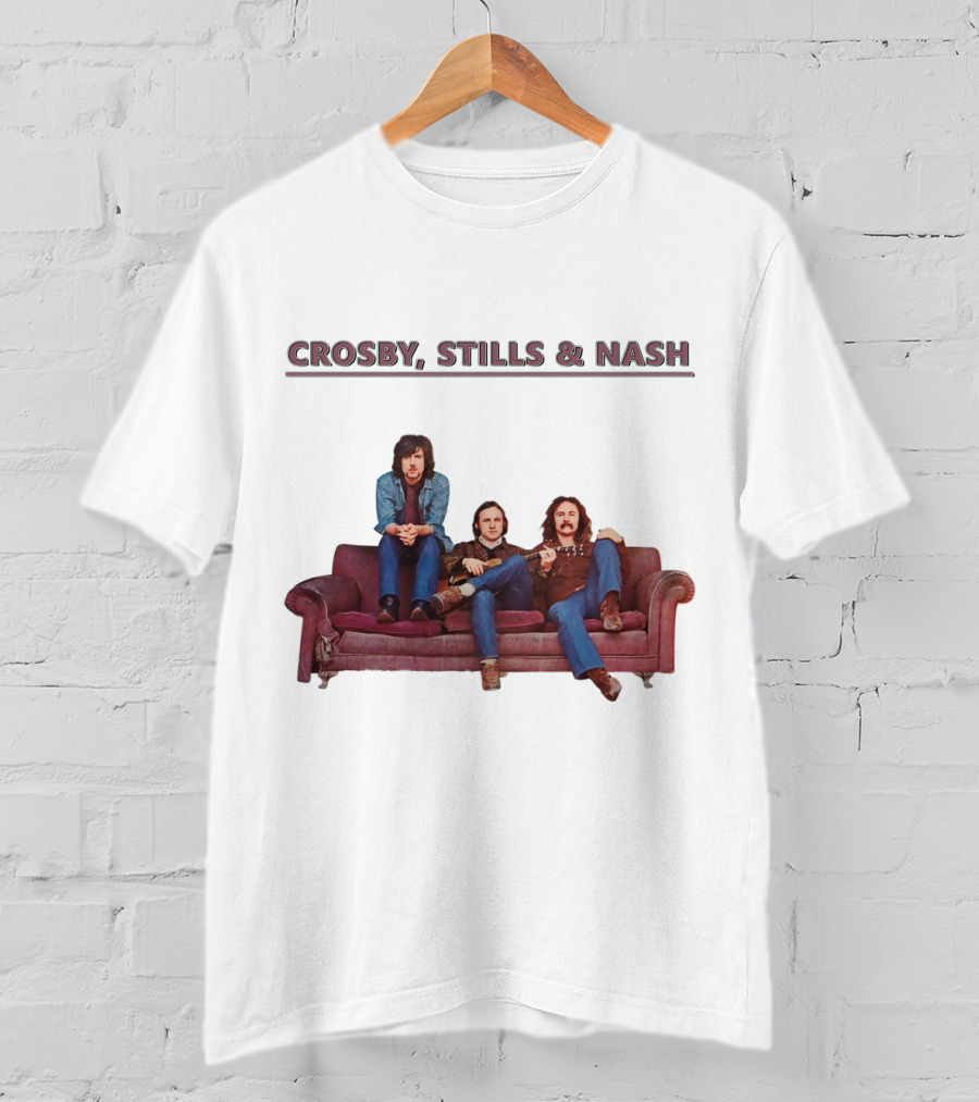 Crosby Stills & Nash On Vintage Couch T-Shirt