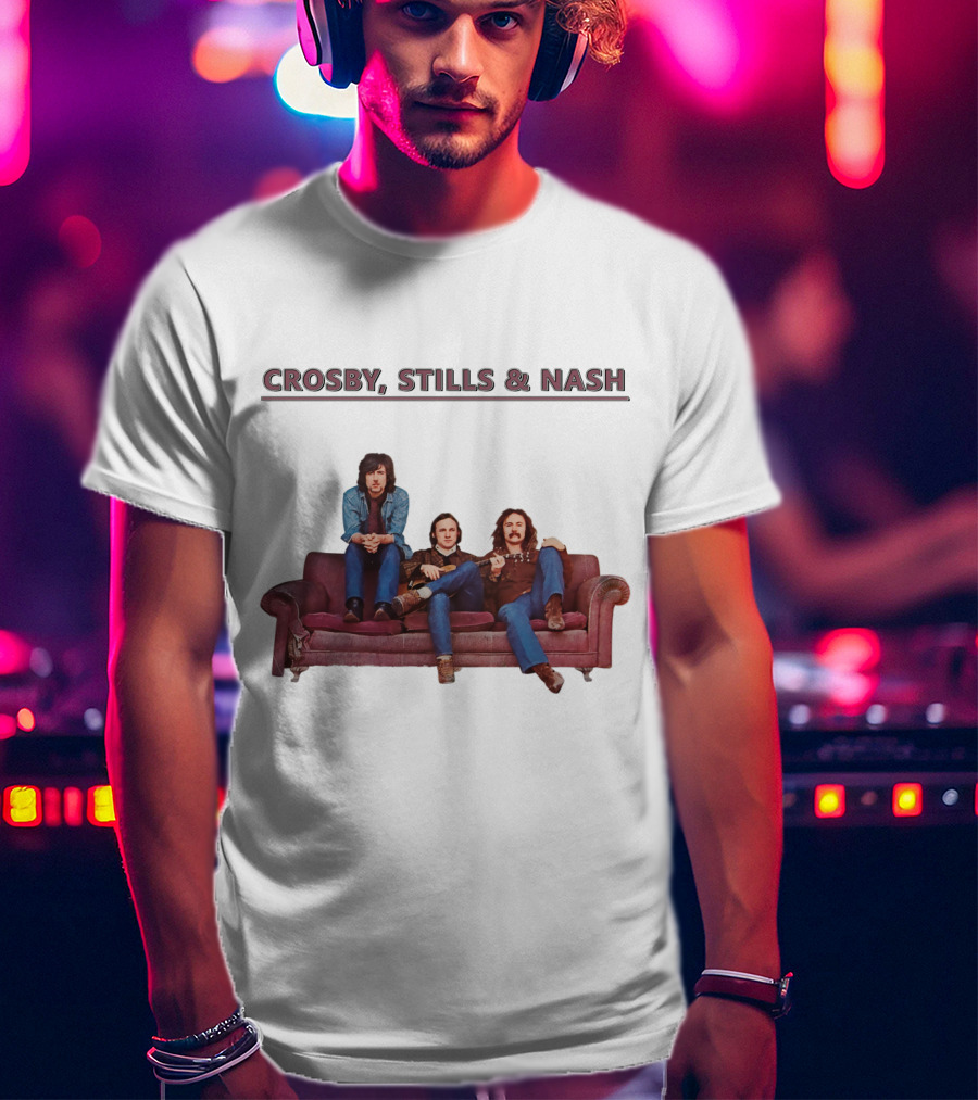 Crosby Stills & Nash On Vintage Couch T-Shirt