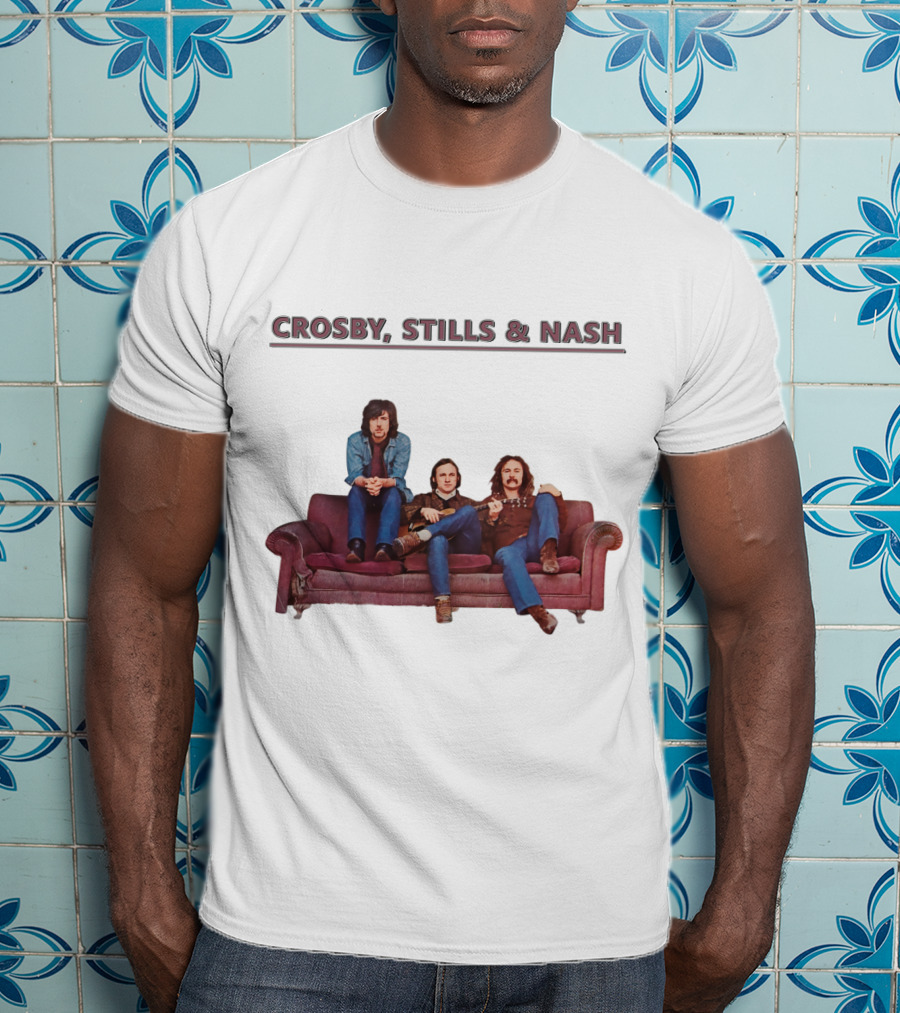 Crosby Stills & Nash On Vintage Couch T-Shirt