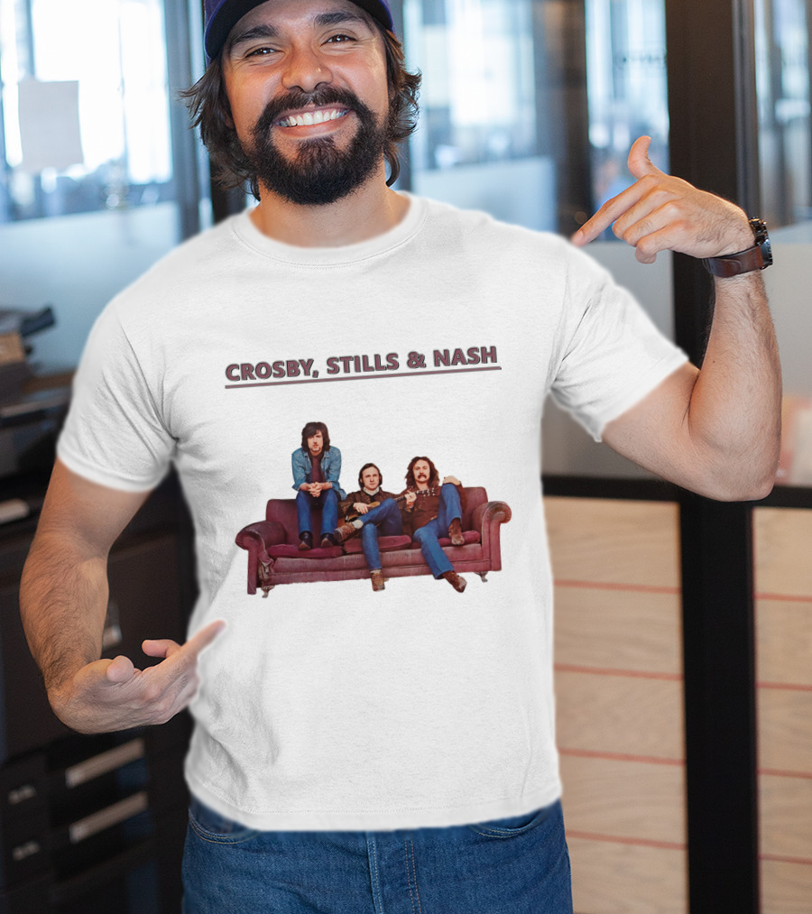Crosby Stills & Nash On Vintage Couch T-Shirt