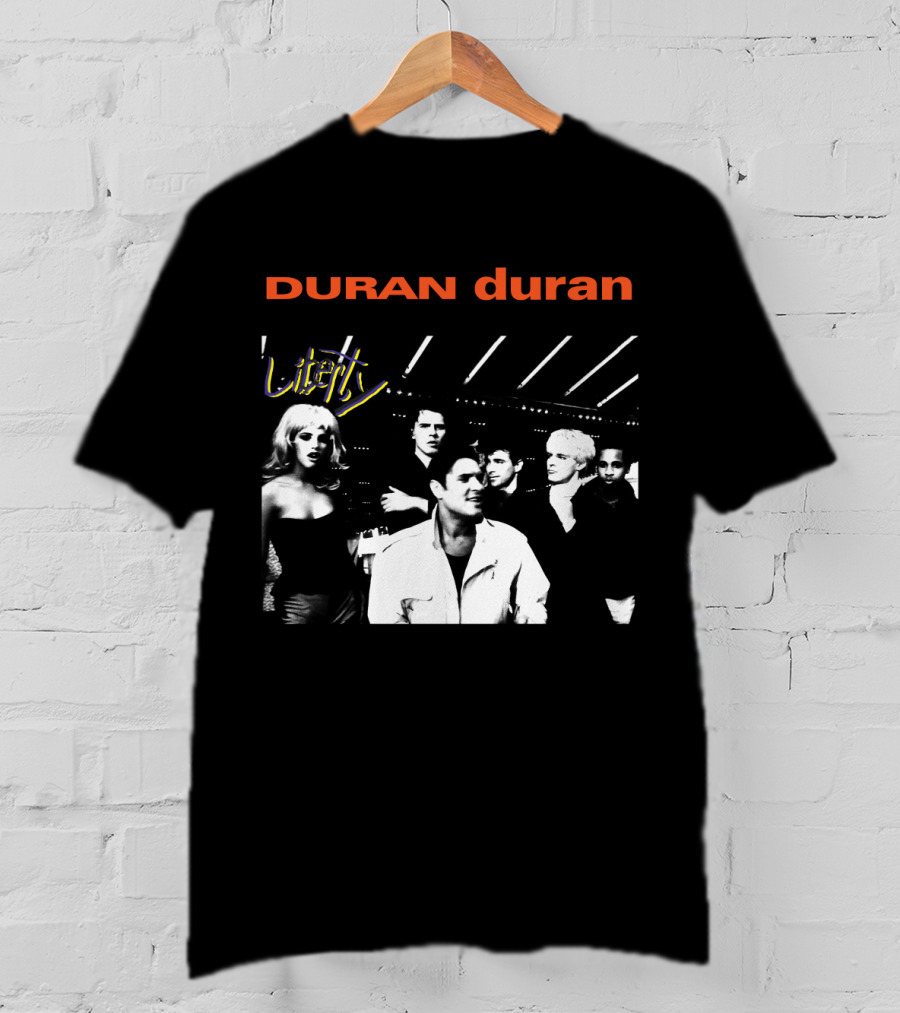 Duran Duran Liberty Album Cover Black And White Group T-Shirt